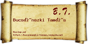 Bucsánszki Tamás névjegykártya