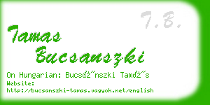 tamas bucsanszki business card